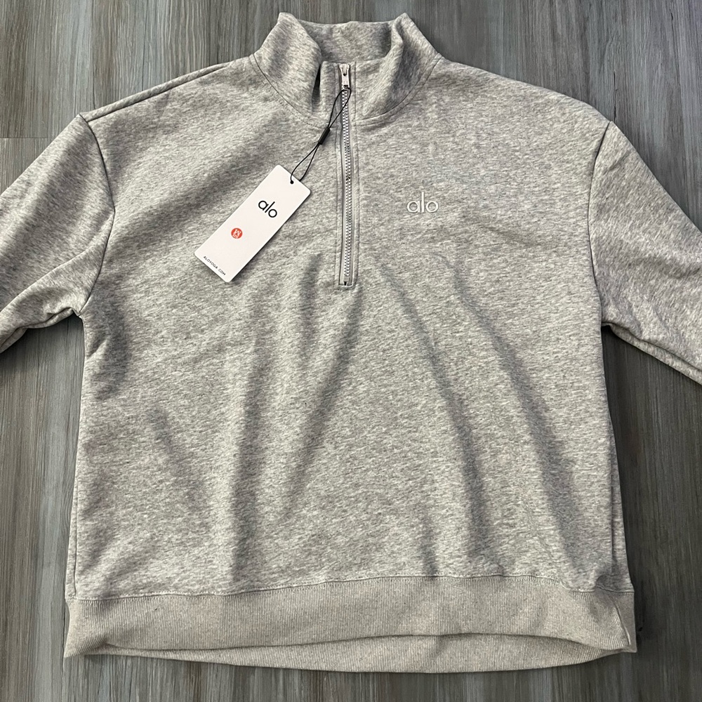 ALO Yoga Grey Quarter Zip Sweater